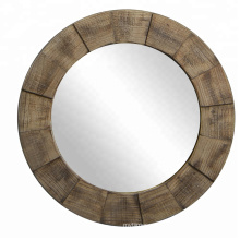 Mayco Home Decor Round Hand Carved Decorative Wood Frame Wall Mirror